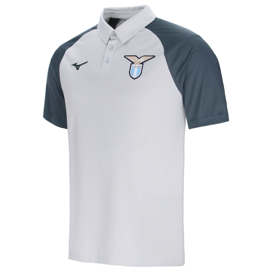 Mizuno Polyester Polo S.S. Lazio Men Silver
